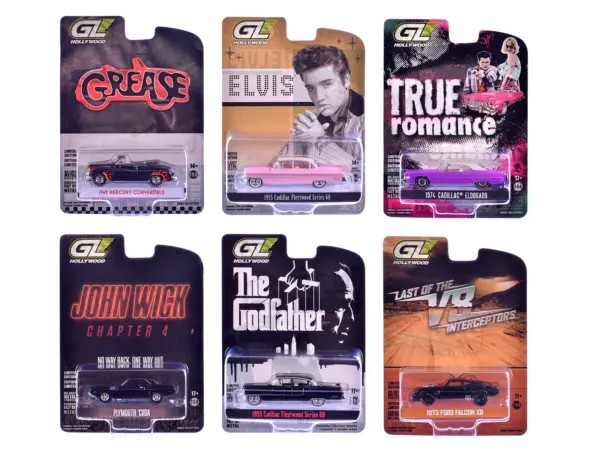 "Hollywood Greatest Hits" (2025) Set of 6 pieces 1/64 Diecast Model Cars by Greenlight #1