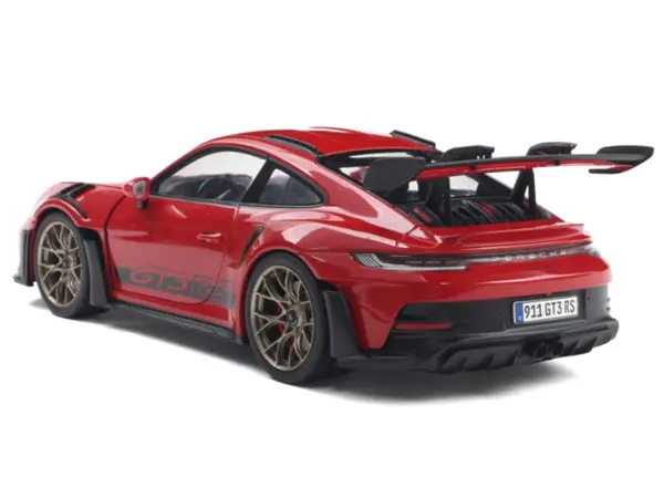 2024 Porsche 911 (992) GT3 RS Guards Red with Black Stripes 1/18 Diecast Model Car by Solido #5