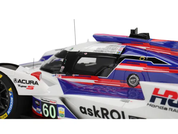 Acura ARX-06 GTP #60 Tom Blomqvist - Colin Braun - Scott Dixon - Felix Rosenqvist "Acura Meyer Shank Racing with Curb-Agajanian" 2nd Place IMSA "24 Hours of Daytona" (2025) 1/18 Model Car by Top Speed #2