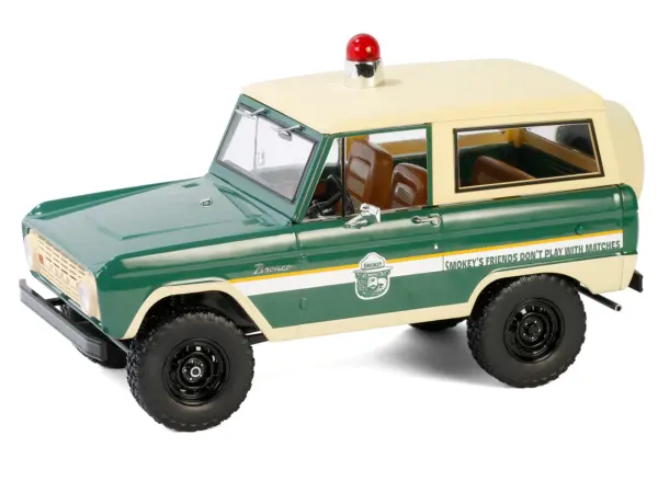 1967 Ford Bronco "Smokey Bear Forest Ranger" Green and Cream with White Stripes "Artisan Collection" 1/18 Diecast Model Car by Greenlight #2