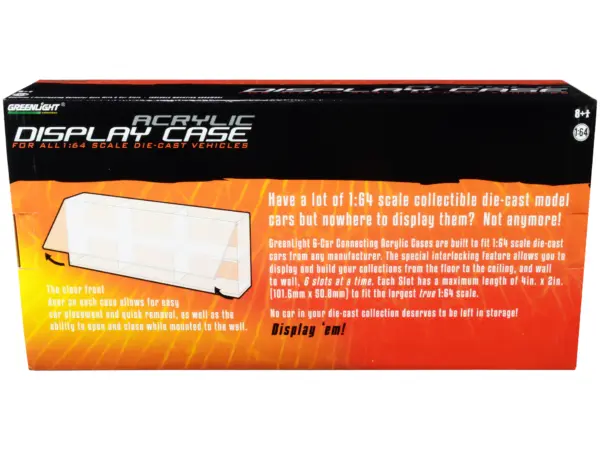Acrylic Display Case 6-Car Connecting for 1/64 Scale Models by Greenlight #2