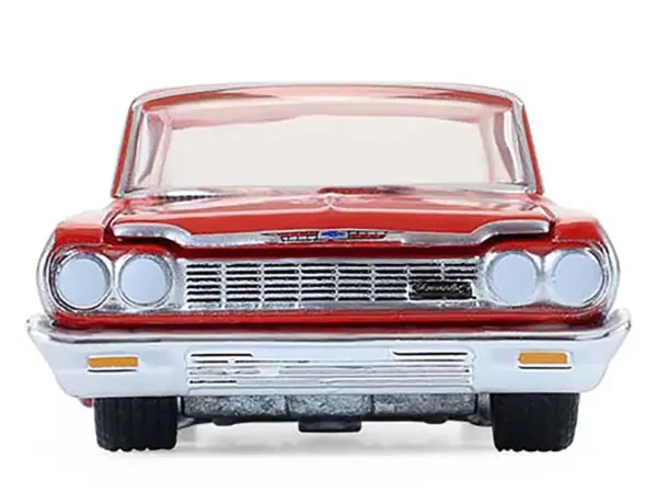 1964 Chevrolet Biscayne Lowrider Silver Metallic and Red Two-Tone "California Lowriders" Series 7 1/64 Diecast Model Car by Greenlight #4