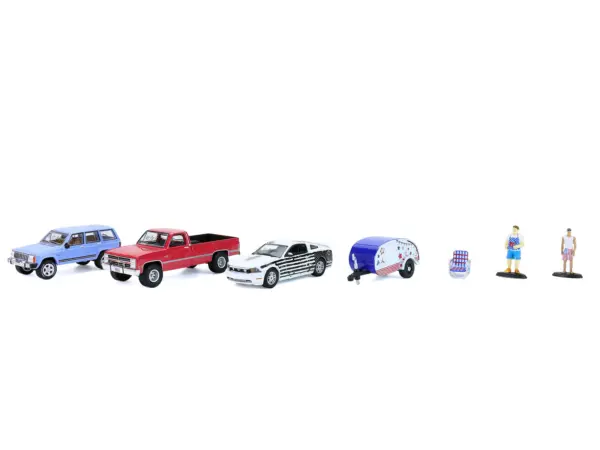 "Summer Cookout Diorama" Set of 7 pieces 1/64 Diecast Model Cars by Greenlight #2