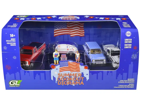 "Summer Cookout Diorama" Set of 7 pieces 1/64 Diecast Model Cars by Greenlight #3