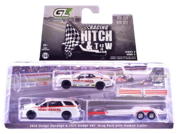 "Racing Hitch & Tow" Series #6 Set of 3 pieces 1/64 Diecast Model Cars by Greenlight #5
