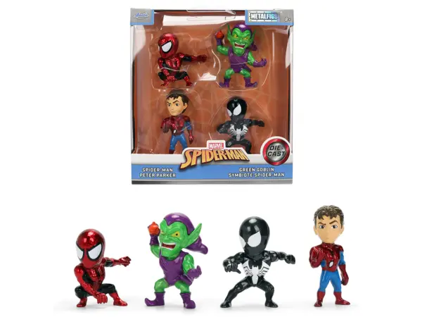 Set of 4 Diecast Figures "Spider-Man" Wave 3 "Metalfigs" Series Diecast Models by Jada #1