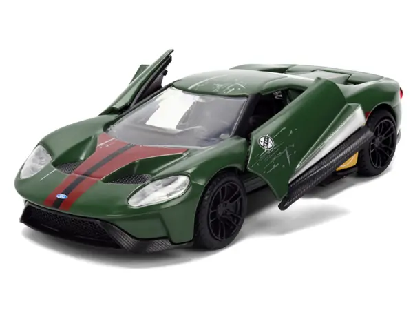 2017 Ford GT "Boba Fett" Livery Dark Green with Graphics "Star Wars" Franchise "Hollywood Rides" Series 1/32 Diecast Model Car by Jada #2
