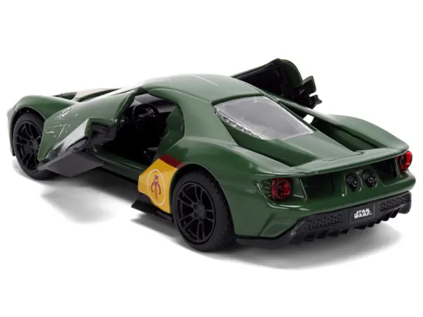 2017 Ford GT "Boba Fett" Livery Dark Green with Graphics "Star Wars" Franchise "Hollywood Rides" Series 1/32 Diecast Model Car by Jada #4