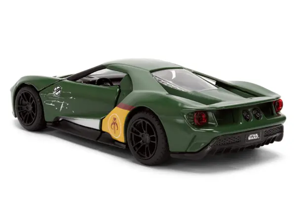2017 Ford GT "Boba Fett" Livery Dark Green with Graphics "Star Wars" Franchise "Hollywood Rides" Series 1/32 Diecast Model Car by Jada #5