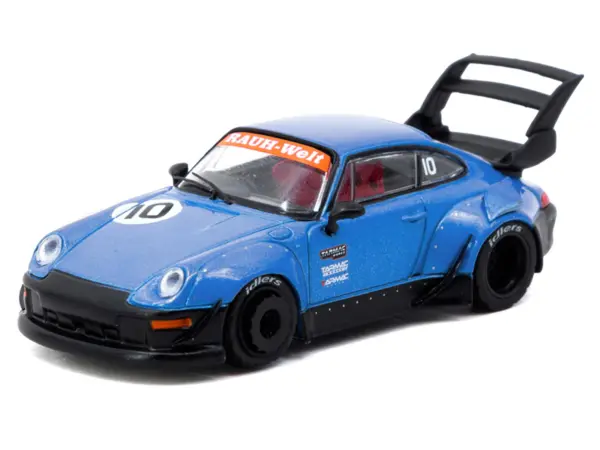 RWB 993 RHD (Right Hand Drive) #10 "Tarmac Works 10th Anniversary" Blue Metallic "Hobby64" Series 1/64 Diecast Model Car by Tarmac Works #2