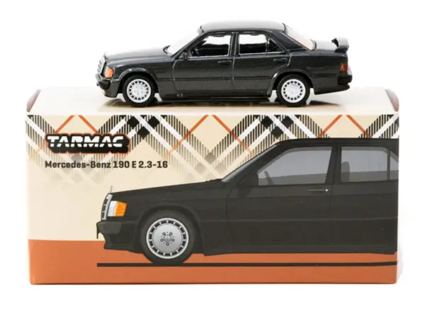 Mercedes-Benz 190 E 2.3-16 Blue-Black Metallic "Global64" Series 1/64 Diecast Model Car by Tarmac Works #3