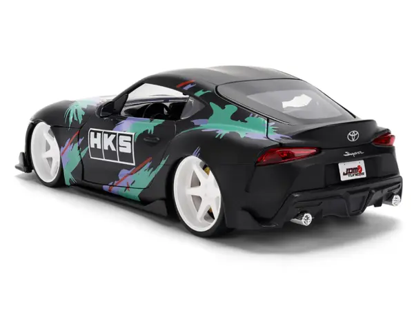 2020 Toyota GR Supra "HKS" Matt Black with Graphics "JDM Tuners" Series 1/24 Diecast Model Car by Jada #5