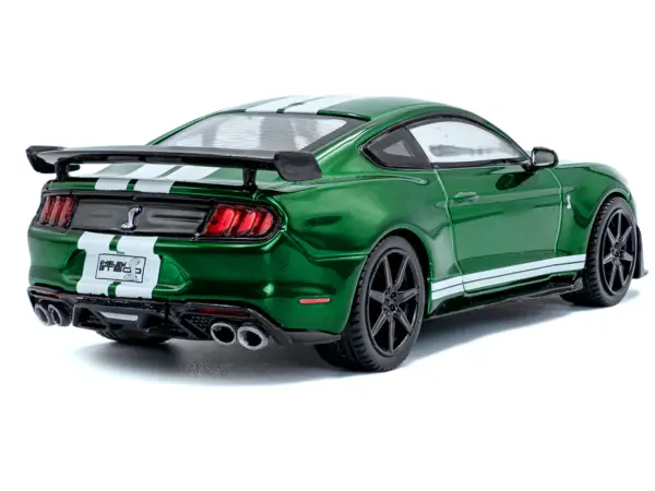 2020 Ford Mustang Shelby GT500 Fast Track Eruption Green Metallic with White Stripes 1/43 Diecast Model Car by Solido #3