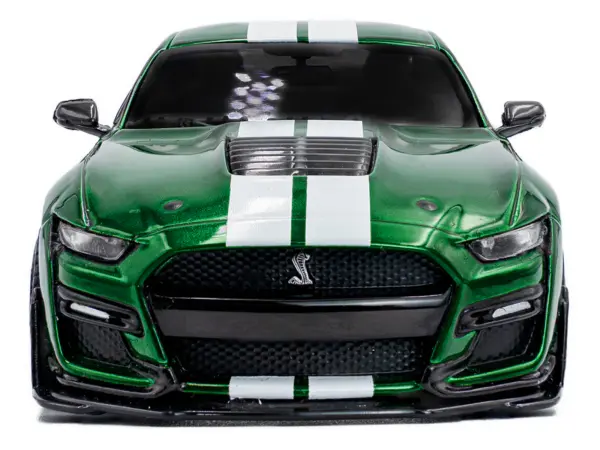 2020 Ford Mustang Shelby GT500 Fast Track Eruption Green Metallic with White Stripes 1/43 Diecast Model Car by Solido #4