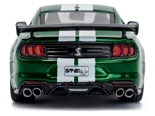 2020 Ford Mustang Shelby GT500 Fast Track Eruption Green Metallic with White Stripes 1/43 Diecast Model Car by Solido #5