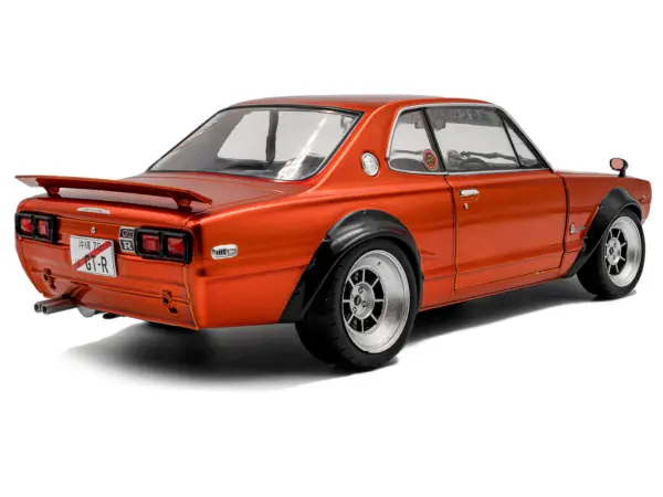 1970 Nissan Skyline (C10) Hakosuka RHD (Right Hand Drive) Orange Metallic 1/18 Diecast Model Car by Solido #4