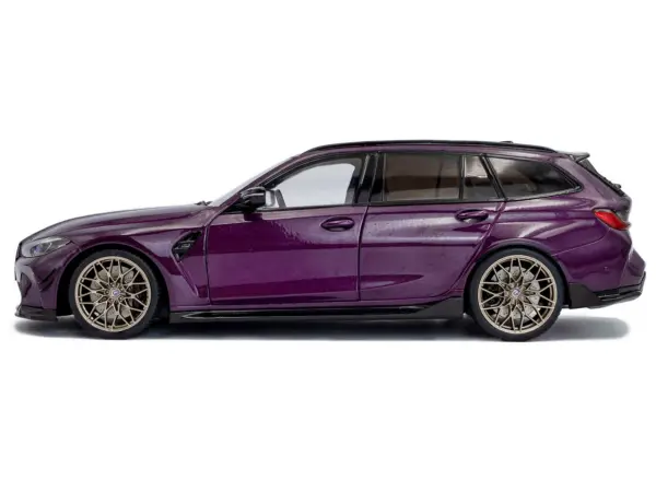 2024 BMW M3 Competition M xDrive Touring Twilight Purple Pearl Metallic with Black Top 1/18 Diecast Model Car by Solido #3