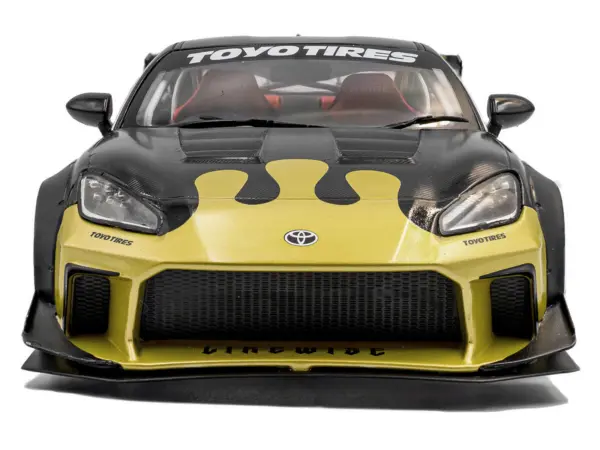 2024 Toyota GR86 Liberty Walk Body Kit RHD (Right Hand Drive) #24 Black with Gold Graphics 1/18 Diecast Model Car by Solido #5