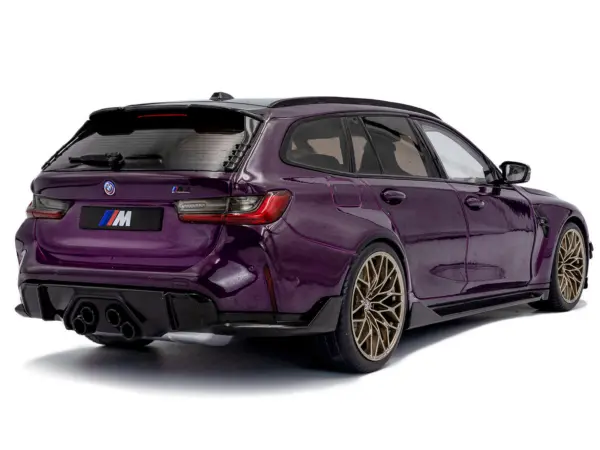 2024 BMW M3 Competition M xDrive Touring Twilight Purple Pearl Metallic with Black Top 1/18 Diecast Model Car by Solido #4