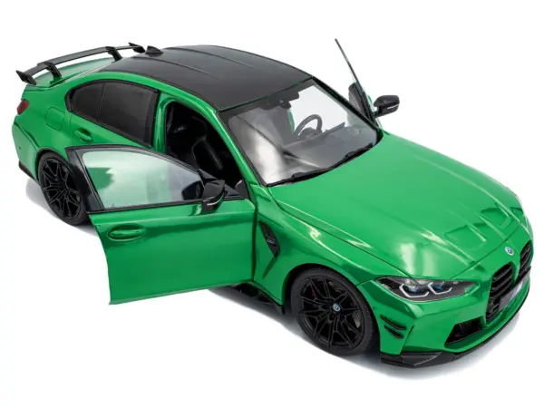 2024 BMW M3 Competition Signal Green with Carbon Top 1/18 Diecast Model Car by Solido #2