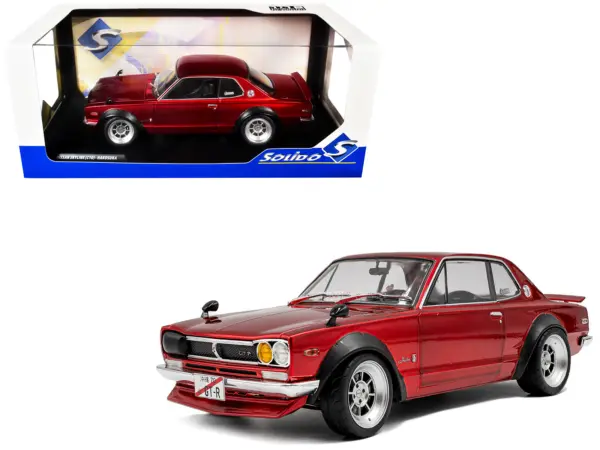 1970 Nissan Skyline (C10) Hakosuka RHD (Right Hand Drive) Red Metallic 1/18 Diecast Model Car by Solido #1