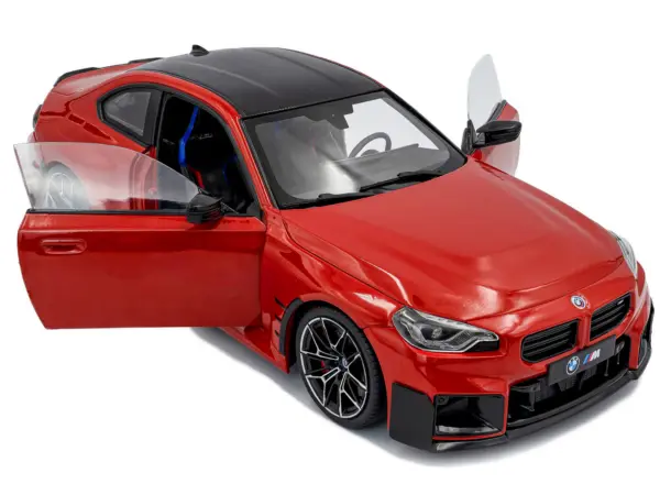 2024 BMW M2 Performance Parts Toronto Red Metallic with Carbon Top 1/18 Diecast Model Car by Solido #2