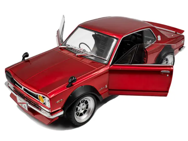 1970 Nissan Skyline (C10) Hakosuka RHD (Right Hand Drive) Red Metallic 1/18 Diecast Model Car by Solido #2