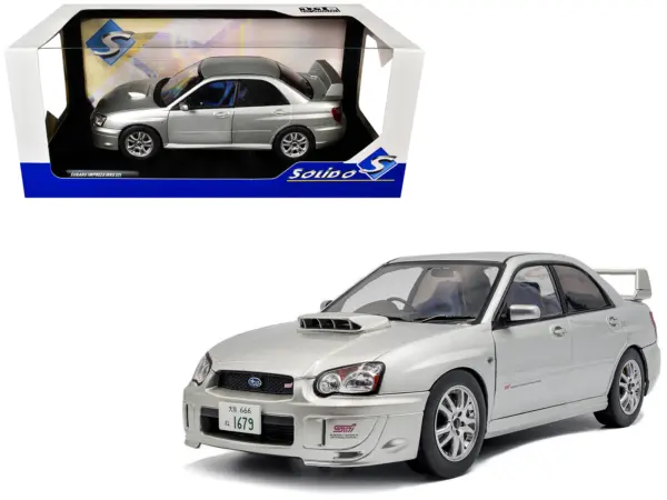 2004 Subaru Impreza WRX STI RHD (Right Hand Drive) Premium Silver Effect 1/18 Diecast Model Car by Solido #1