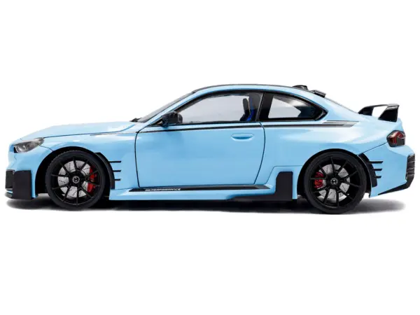 2024 BMW M2 Performance Parts Zandvoort Blue with Carbon Top and Black Stripes 1/18 Diecast Model Car by Solido #3