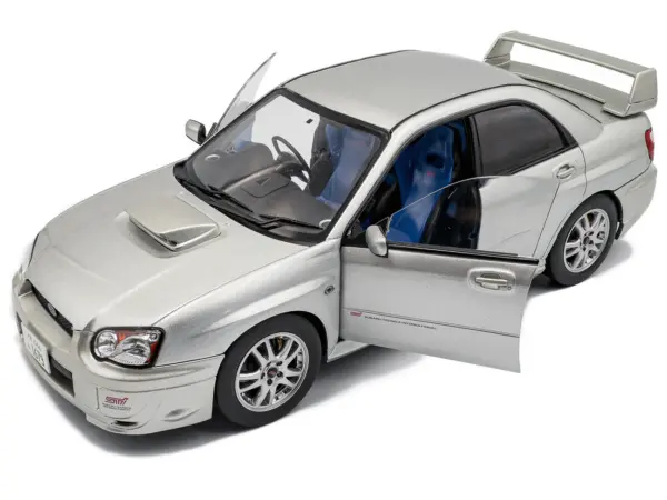 2004 Subaru Impreza WRX STI RHD (Right Hand Drive) Premium Silver Effect 1/18 Diecast Model Car by Solido #2