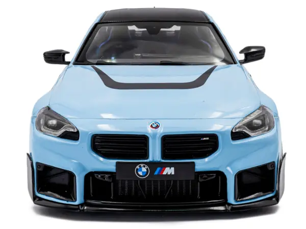 2024 BMW M2 Performance Parts Zandvoort Blue with Carbon Top and Black Stripes 1/18 Diecast Model Car by Solido #5
