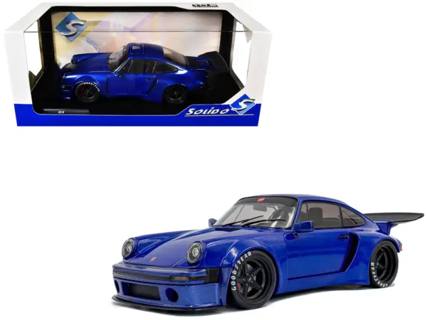 2024 Porsche 911 KS-R by Khyzyl Saleem Dark Blue Metallic 1/18 Diecast Model Car by Solido #1