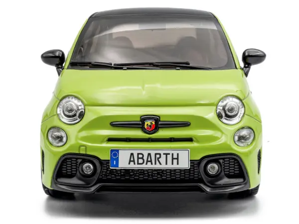 2023 Fiat F595 Abarth Verde Adrenalina Green with Black Top and Stripes 1/18 Diecast Model Car by Solido #5