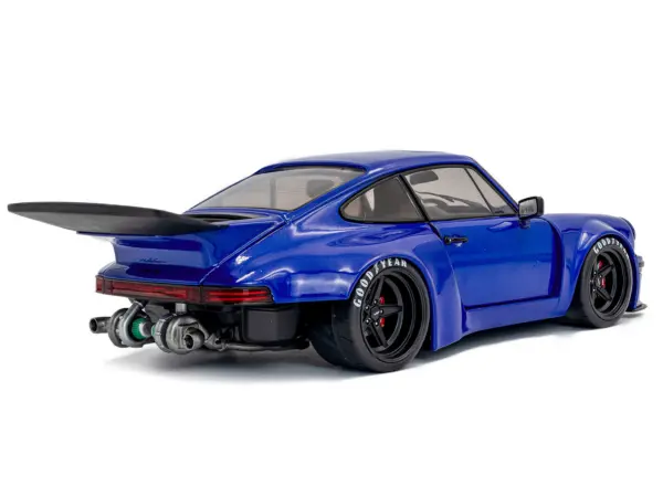 2024 Porsche 911 KS-R by Khyzyl Saleem Dark Blue Metallic 1/18 Diecast Model Car by Solido #4