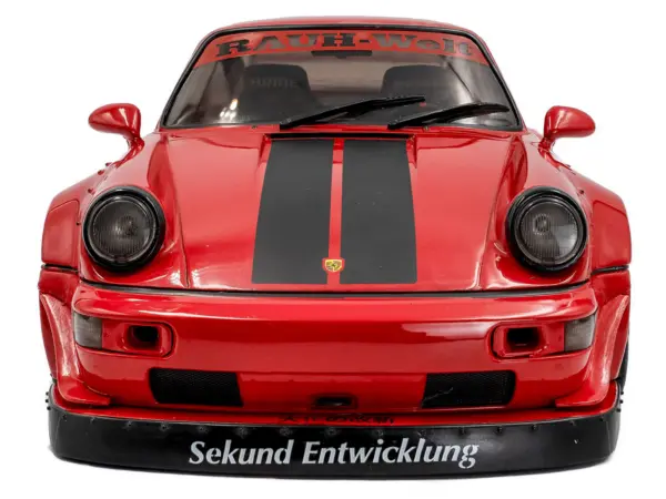 2024 RWB Bodykit "Taikano Kaishin" Red with Black Stripes 1/18 Diecast Model Car by Solido #5