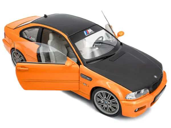 2000 BMW E46 M3 "Solido Works" Orange Metallic with Matt Black Hood and Carbon Top 1/18 Diecast Model Car by Solido #2