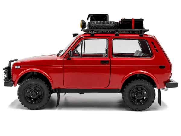 1980 Lada Niva Red with Roof Rack and Accessories 1/18 Diecast Model Car by Solido #3
