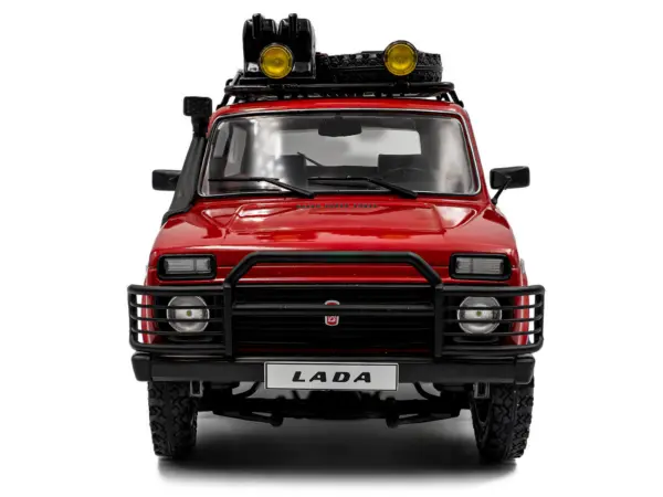 1980 Lada Niva Red with Roof Rack and Accessories 1/18 Diecast Model Car by Solido #5