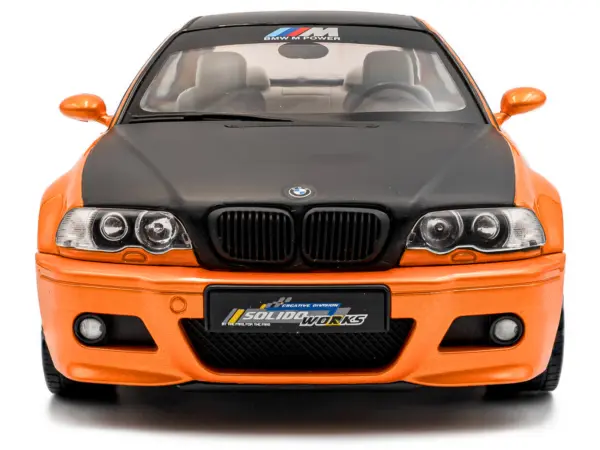 2000 BMW E46 M3 "Solido Works" Orange Metallic with Matt Black Hood and Carbon Top 1/18 Diecast Model Car by Solido #5