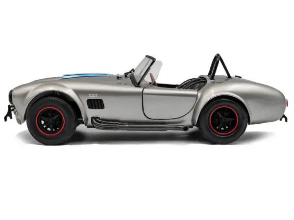 1965 Shelby Cobra 427 MKII "Solido Works M Racing Tribute" Gray Metallic with Stripes 1/18 Diecast Model Car by Solido #3
