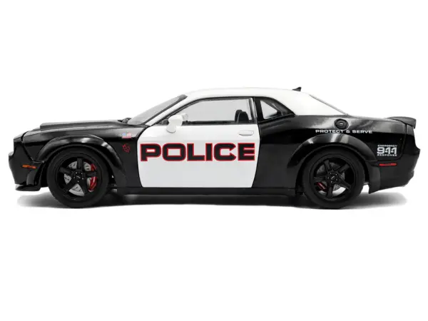 2023 Dodge Challenger Demon "Police" Black and White 1/18 Diecast Model Car by Solido #3