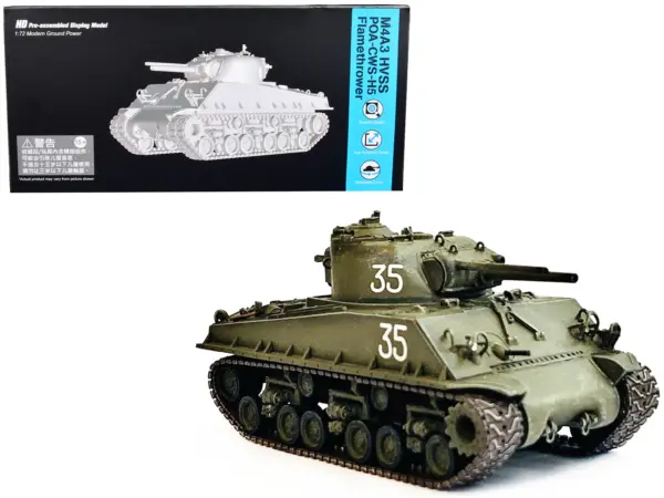 United States M4A3 HVSS POA-CWS-H5 Flamethrower Tank Olive Drab #35 "Hawaii" (1951) "NEO Dragon Armor" Series 1/72 Plastic Model by Dragon Models #1