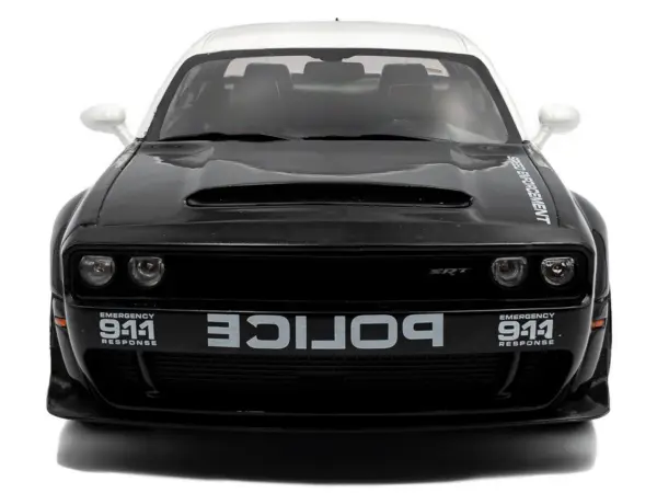 2023 Dodge Challenger Demon "Police" Black and White 1/18 Diecast Model Car by Solido #5