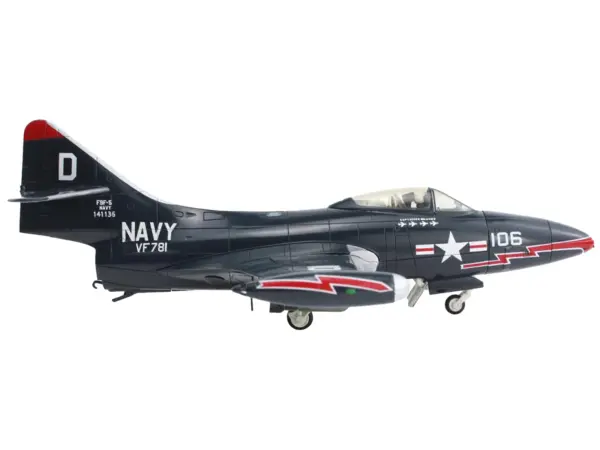 Grumman F9F-5 Panther Aircraft "VF-781 Royce Williams Action Speak Louder than Medals" United States Navy "Air Power Series" 1/48 Diecast Model by Hobby Master #2