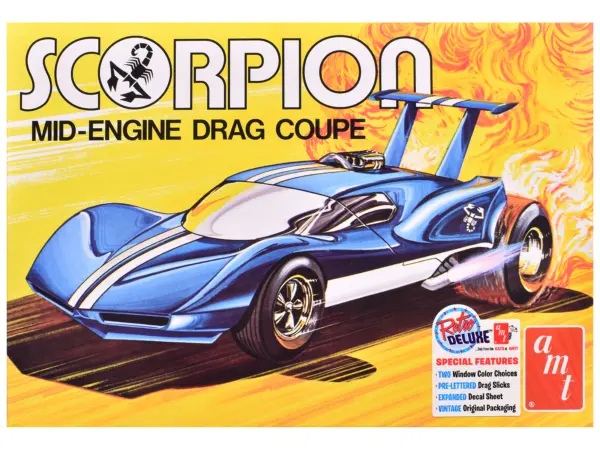 Skill 3 Model Kit Scorpion Mid-Engine Drag Coupe 1/25 Scale Model by AMT #1