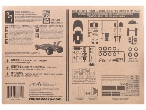 Skill 3 Model Kit Scorpion Mid-Engine Drag Coupe 1/25 Scale Model by AMT #4