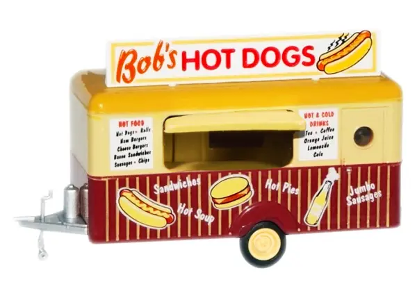 "Bob's Hot Dogs" Mobile Food Trailer 1/87 (HO) Scale Diecast Model by Oxford Diecast #2