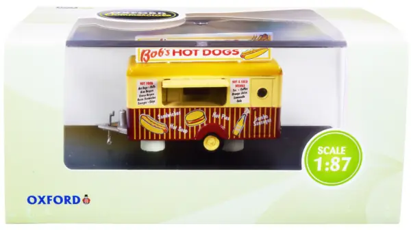 "Bob's Hot Dogs" Mobile Food Trailer 1/87 (HO) Scale Diecast Model by Oxford Diecast #3