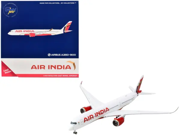 Airbus A350-900 Commercial Aircraft "Air India" (VT-JRH) White with Tail Graphics 1/400 Diecast Model Airplane by GeminiJets #1