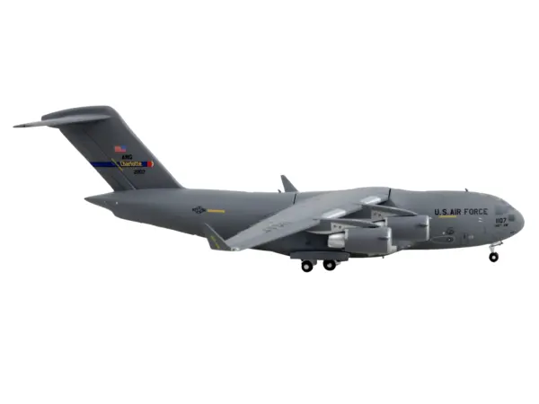 Boeing C-17 Globemaster III Transport Aircraft "Charlotte Air National Guard - United States Air Force" Gray "Gemini Macs" Series 1/400 Diecast Model Airplane by GeminiJets #2